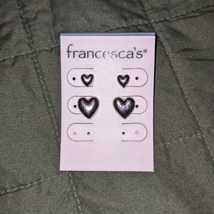 Heart Shaped Gold Stud Earring Sets